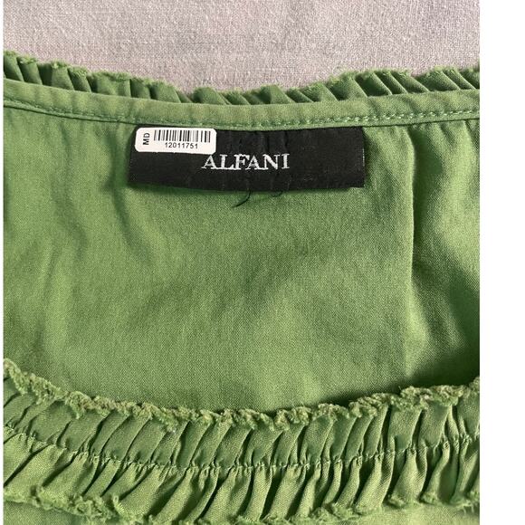 Alfani Green Sleeveless Blouse SZ Med - Picture 3 of 7